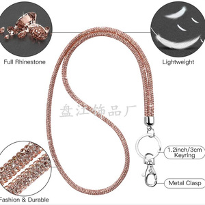 En gros, cordon de cou pour téléphone portable de 120 cm orné de strass, collier porte-badge pour sac bandoulière d'exposition, porte-clés et accessoires de travail - Product Image 3