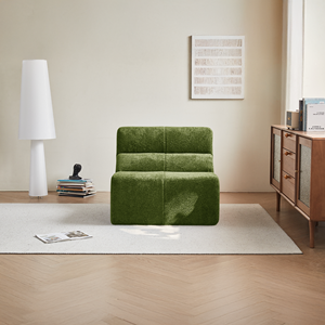 Modern Green Bonless In Stock One Seat <b>Sofa</b> Chair Modular Cushion Back Armless Square Design Living Room Furniture - Product Image 2
