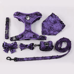 Fabricantes OEM Diseñador Bordado Relieve Logo Perro Pecho Arnés Correa y <span class=keywords><strong>Collar</strong></span> Set - Product Image 6