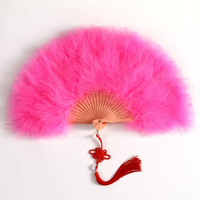 Éventail de plumes épaissi accessoires pliants nouvel an chinois saint valentin spectacle de piste danse adulte enterrement de vie de jeune fille fournitures Ramadan