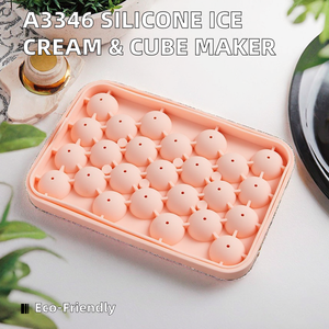 เครื่องทำไอศกรีมซิลิโคนเกรดอาหาร A3346เครื่องบดน้ำแข็งรังผึ้ง25เซลล์แบบยั่งยืนพร้อมฝาปิดสำหรับใช้ในครัวเรือน - Product Image 2