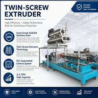 Extrudeuse de granulés flottants pour aliments pour poissons à double vis de type sec SLG120, capacité 2-3 TPH, en acier inoxydable