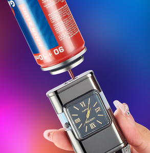 Dragon rechargeable au gaz butane <span class=keywords><strong>flamme</strong></span> réglable allume-cigare BBQ torche portable étanche au vent allume-cigare montre allume-cigare - Product Image 3