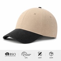 Gorra de Béisbol Personalizada de Dos Tonos, 6 Paneles, Estructurada, Negra y Caqui, Visera Curva, Sarga de Algodón, Gorra Deportiva para Marcas, Venta al Por Mayor