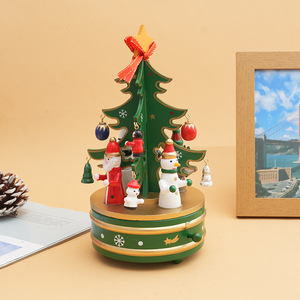 Caja de Música Creativa de Madera con Árbol de Navidad Giratorio y Carrusel para Decoración Navideña para Embellecer tu Habitación - Product Image 3