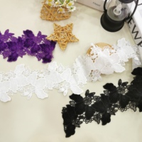 Découpe laser de tissus en velours, dentelle à double couche, garniture en maille pour lingerie, soutien-gorge, robe, robe de soirée, applique brodée 3D.