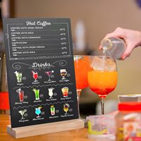 Tableau noir de table avec support – Panneau de menu, signalétique alimentaire, tableau d'affichage pour magasin
