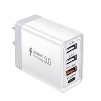 UK/EU/US 3USB 1Type C 4 ports QC18W 2.4A PD 20W adaptateur secteur prise murale Type C brique de charge 45W 40W chargeur multi-ports
