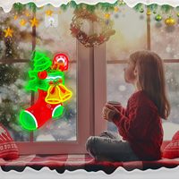 Enseigne néon LED dimmable en forme de chaussette de Noël, cloche de Noël et sapin, éclairage néon LED personnalisé, écran d'affichage électronique, cadeau