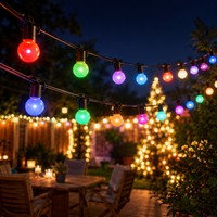 Guirnalda de Luces Navideñas RGBIC a Prueba de Agua IP65 con Sincronización Musical y Control Wifi para Patio, Fiesta, Boda, 100 pies