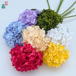 Hydrangea Artificial Silk <b>Flower</b> <b>Single</b> Stem Wedding Decoration Handmade Modern Style - Product Image 1