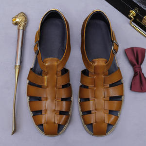 Sandales gladiateur en cuir pour hommes, de haute qualité, personnalisées, décontractées, pour la randonnée en plein air, respirantes, plates, pour l'été - Product Image 3