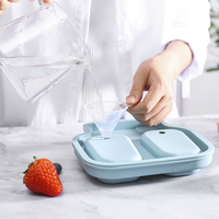 Moule à crème glacée en Silicone à 2 cavités avec couvercles et bâtonnets réutilisables pour sucettes glacées faites maison