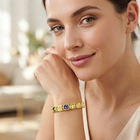 Bracelet à breloques italien doré en acier inoxydable, maillons de la série Espace, breloques de 9 mm, bracelet à perles DIY pour femme, cadeau de bijoux DIY