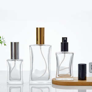 Unique Clear Glass Empty <b>Perfume</b> <b>Bottle</b> <b>Small</b> Waist Shape, 30ml 50ml 100ml with Spray Pump, Hydrating Spray Option - Product Image 1
