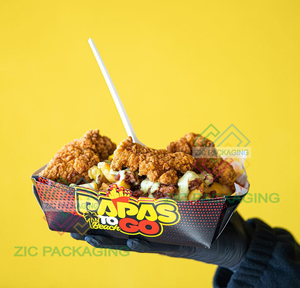 Vasos <span class=keywords><strong>de</strong></span> Papel Ecológicos Personalizados 2 en 1 para Pollo Frito, Papas Fritas y Snacks, Portavasos para Llevar, Portavasos <span class=keywords><strong>de</strong></span> Papel para <span class=keywords><strong>Kebab</strong></span> y Papas con Vaso para Bebidas - Product Image 4