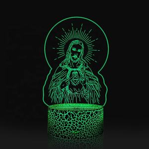 Lámpara de Noche Infantil con Sensor Táctil, Ilusión 3D de la Virgen María con Degradado de 7 Colores, Decoración para Dormitorio, Regalos de <span class=keywords><strong>Buena</strong></span> <span class=keywords><strong>Suerte</strong></span> - Product Image 6