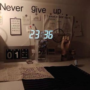 Desk <b>Clock</b> 3D Glow-in-the-dark <b>Digital</b> <b>Clock</b> <b>Wall</b> Voice-activated Silent Alarm <b>Clock</b> - Product Image 3