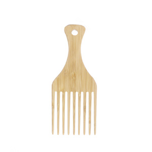 Venta al por mayor logotipo personalizado peine de bambú natural para el cabello rizado peine desenredante peine Afro peine para elegir el cabello - Product Image 5