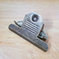 Pince à menu en bois pour restaurant, motif damier 85 mm, laiton antique bronze, pince papillon en métal, pince pour classeur