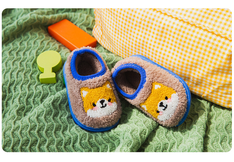 Indoor House Shoes Non-slip Little Girls Boys Cotton Shoes Winter Slippers for Children