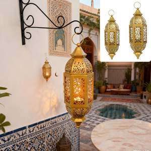 Expédition rapide de créations en métal, lustres marocains vintage en fer forgé ajouré, chandeliers, décorations murales, décoration intérieure - Product Image 3