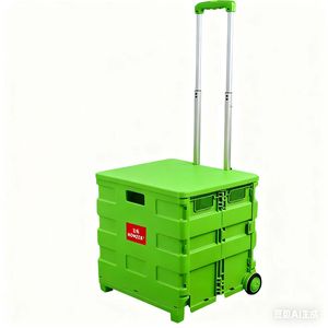 Fabriek Oem Draagbare Opvouwbare Handkar <span class=keywords><strong>Trolley</strong></span> Plastic Pakket En Rol Winkelwagentje Met Wielen Supermarkt Doos - Product Image 1