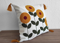 Taies d'oreiller en coton tricoté à motif uni, style rétro abstrait, pour la maison, antibactériennes, personnalisables