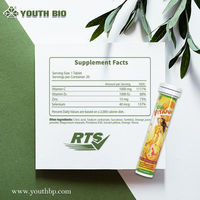 Comprimés effervescents de vitamine C Superfood pour la résilience des professionnels, marque privée, vente en gros, approvisionnement en vrac, 1000 mg, 20 comprimés