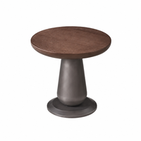 Ensemble de tables basses en bois minimalistes irrégulières avec plateau en pierre frittée aspect marbre pour salon, chambre, hôtel, projet commercial