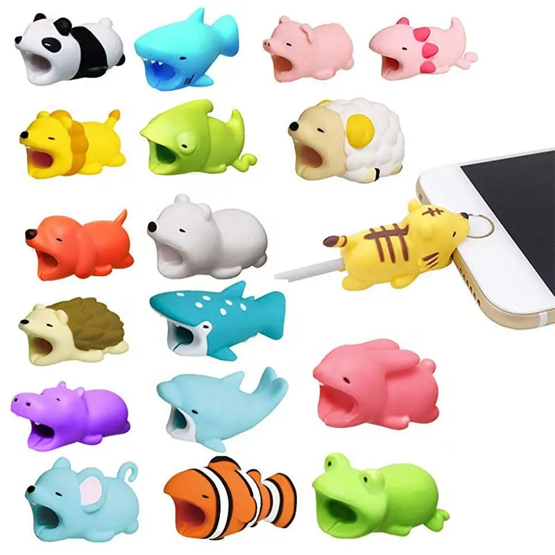 USB Cable Bites Protector Mobile Phones Accessory Cute Cartoon USB Cable Protection Cover Animal Cable Bite