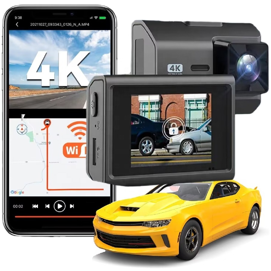 4K מצלמת ה-g-חיישן דאש רכב מצלמה wifi USB dashcam עם GPS 2K hd חזרה מצלמה SONY IR ראיית לילה rearview מראה לרכב