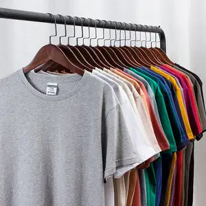 210g Men's 100% Cotton T-shirts Summer Breathable Plain Dyed Tee Plus Size First Class Quality Customized Vintage Casual Tops