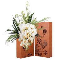 Recommandations chaudes moderne Orange Rectangle fer nordique jardin métal Vases Art décor mariage fleurs maison objets décoratifs