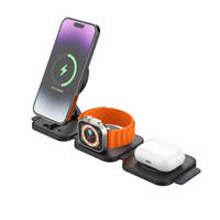 Chargeur sans fil pliable 3 en 1 avec protection OTP PD 3.0 pour iPhone 15/14/13/12 Series et pour Apple Watch Series