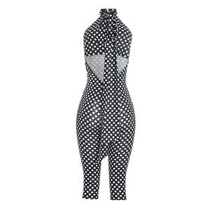 Viviblook D26JP260 Combinaison décontractée moulante sans manches à pois avec bretelles et dos nu pour femme - Product Image 6