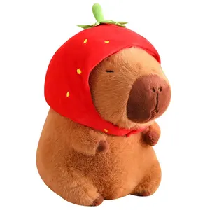 New Trends Fashion Capybara Keychains Hand Hug Soft Warm Plush Stuffed Animal Water Hog Toys With Different Decoration