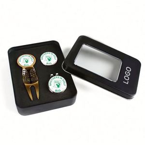 Ensemble d'accessoires de golf personnalisés avec marqueur de balle, outil de réparation de divots, clip de chapeau et tee pour la Fête des Pères, les événements professionnels ou le Nouvel An - Product Image 1
