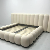 Cama Matrimonial Zayshine de Estilo Francés Retro, con Tela Blanca de Lujo, Tamaño Grande, para Recámara Principal, Apartamento, Villa u Hotel, de 1.5 a 1.8 Metros