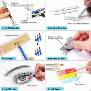 Bview Nghệ Thuật Cho Người Mới Bắt Đầu Nghệ Sĩ Chuyên Nghiệp 83 Sản Phẩm Bộ Dụng Cụ Vẽ Để Phác Thảo Vẽ - Product Image 2