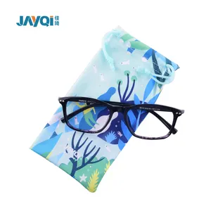 JAYQI 친환경 안경 Drawstring 가방 선글라스 파우치 로고 마이크로 화이버 선글라스 가방