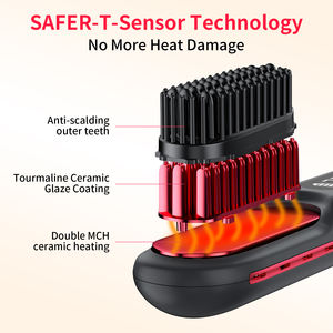 Mini lisseur de cheveux en céramique à ions négatifs, professionnel, portable, rechargeable, sans fil, électrique, 2 en 1, peigne lisseur sans fil USB - Product Image 5