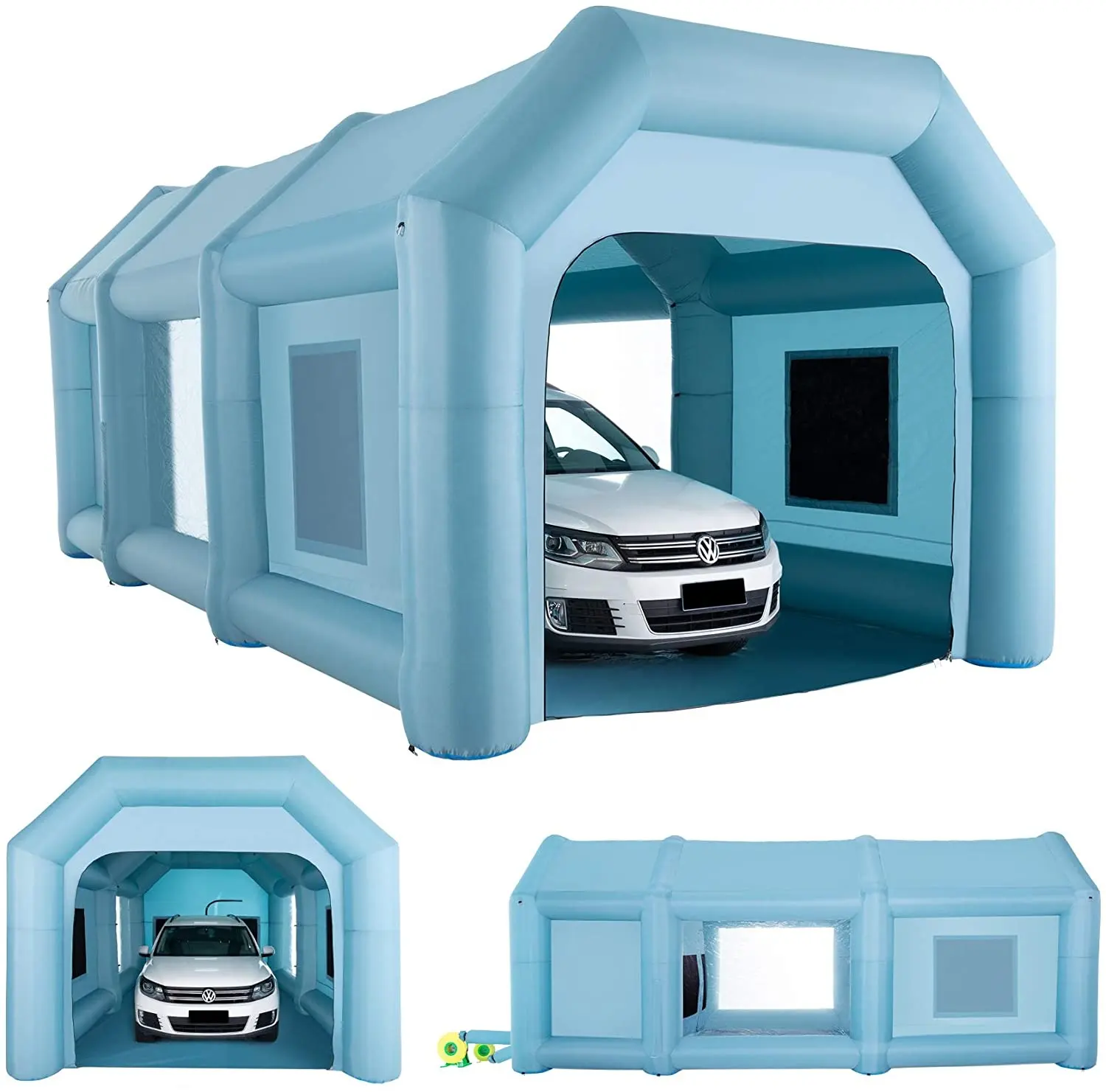 13x8x7 ft Foammaker Inflatable Paint Booth with 2 Blowers Inflatable Spray Booth with Filter System Portable Car Paint Booth for Car Parking Tent Workstation