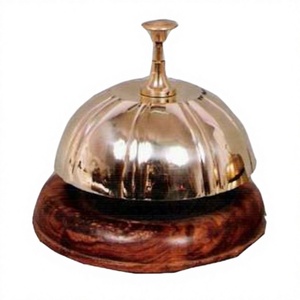 Cloche de table décorative, base en bois, cloches en laiton de haute qualité, bureau, école, restaurants, comptoir, affichage, cloche d'appel - Product Image 1