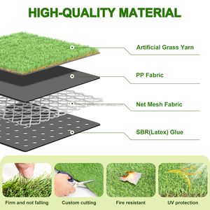 Lfl cỏ 3ft * 15ft USA Chứng Khoán Vườn cỏ thảm cỏ tổng hợp màu xanh lá cây màu cỏ nhân tạo Turf cho cảnh quan trang trí nội thất - Product Image 4