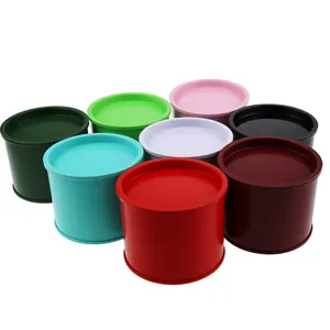 wholesale in stock small round green blue black red colorful tea tin can with good sealed airtight press lid