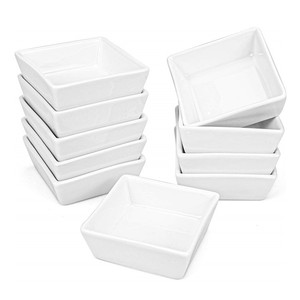 Bol <span class=keywords><strong>à</strong></span> tremper carré en porcelaine, adapté au four <span class=keywords><strong>à</strong></span> micro-ondes, ensemble de 4 ramequins en céramique, ramequins <span class=keywords><strong>à</strong></span> <span class=keywords><strong>soufflé</strong></span> - Product Image 1