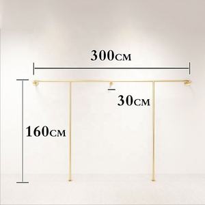 Perchero de Pared para Ropa de Mujer <span class=keywords><strong>y</strong></span> Niños, Exhibición de Metal Dorado para Tienda, Estantes Especiales para Colgar en la Pared - Product Image 6