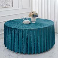 Nappe de table ronde en velours diamanté Muwei, nappe plissée pour mariage, banquet, événement, fête, décoration, taille personnalisée