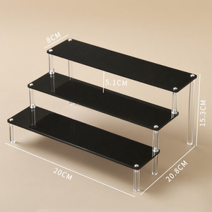 Tp1001 <b>Acrylic</b> <b>Display</b> Stand 20cm X 15.3cm 3 Tier Black Desktop Storage Rack For Figurines Blind <b>Boxes</b> - Product Image 1